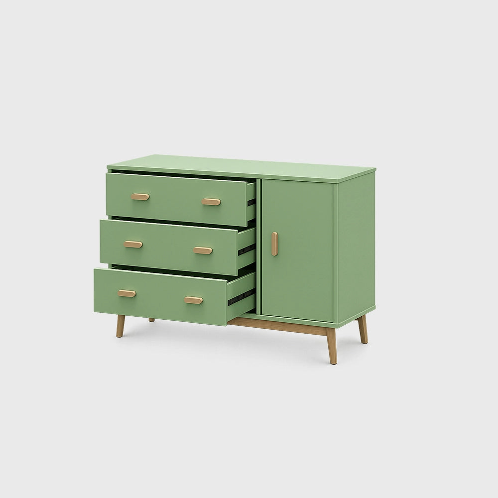 Playful Wooden Drawer Cabinet