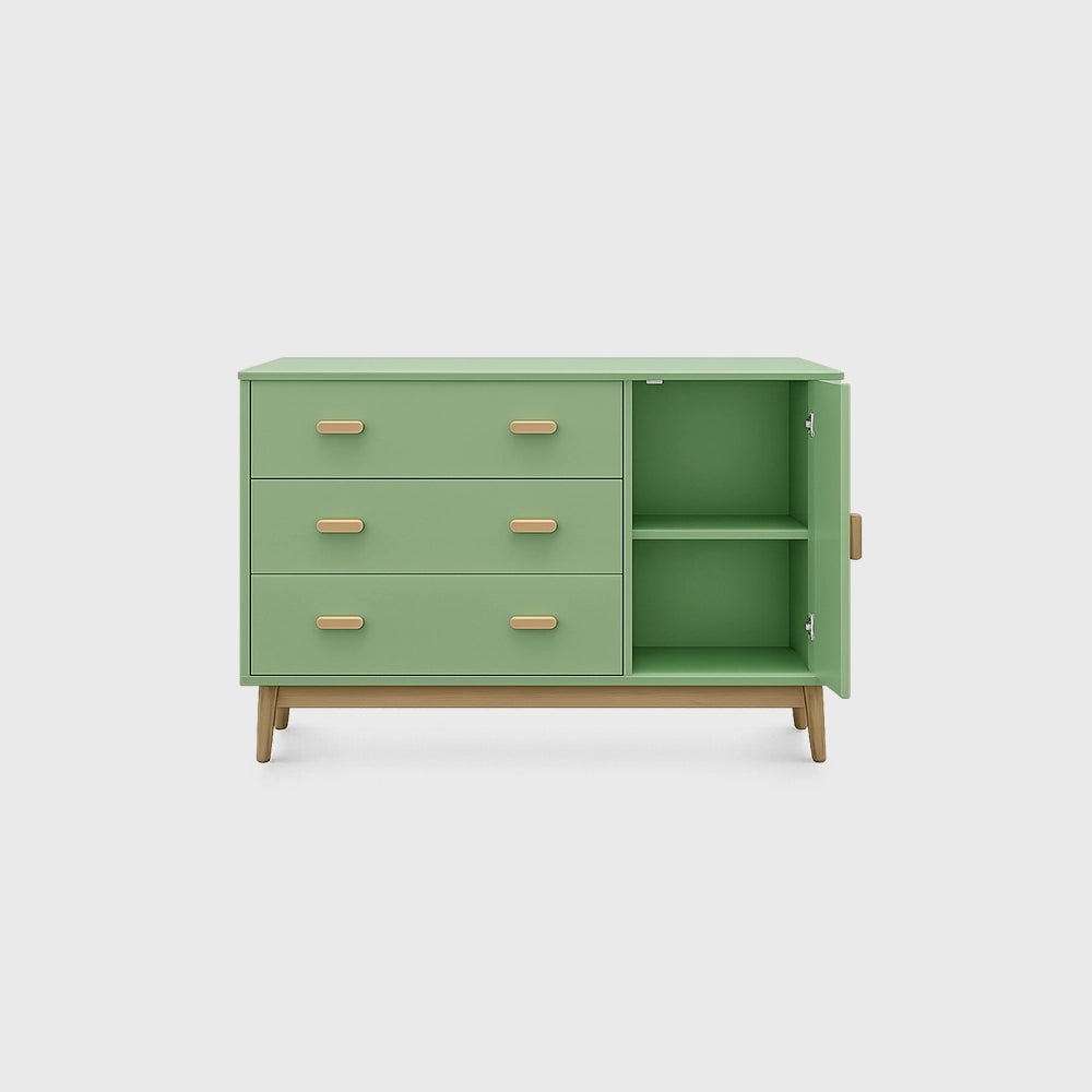 Playful Wooden Drawer Cabinet