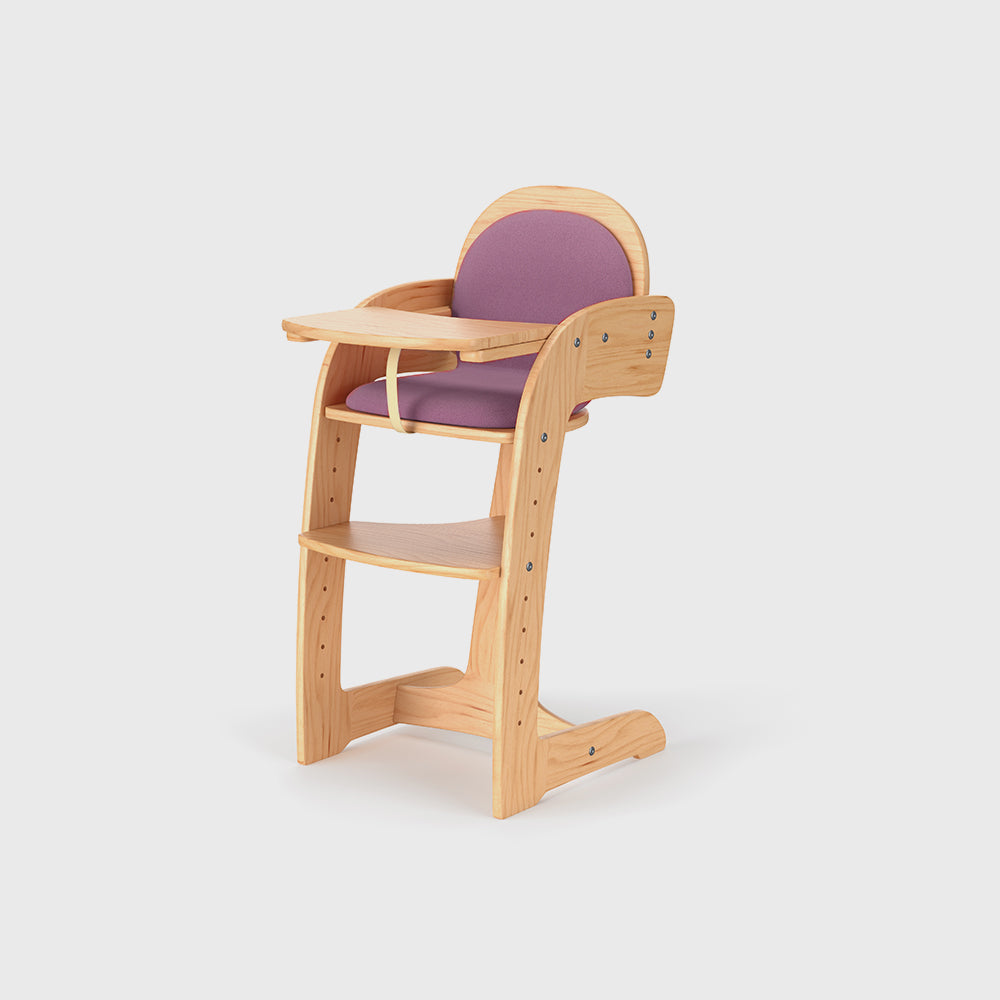 Wooden High Chair With Cushion For Baby