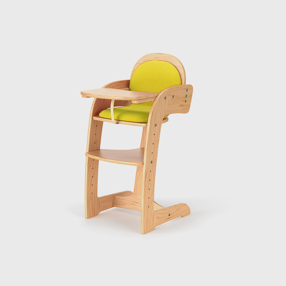 Wooden High Chair With Cushion For Baby